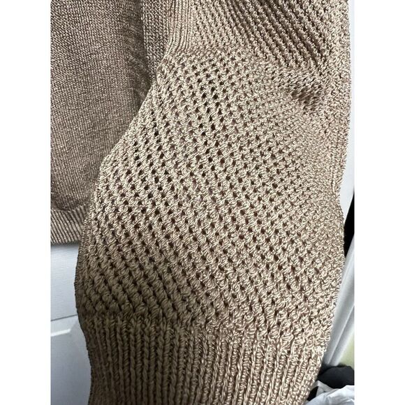 CNS) NWT $218 Women's ETCETERA X-Large Carmel Brown Long Sleeve Sweater Sheen - Picture 3 of 11